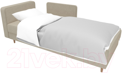 Тахта Лига Диванов Прайм левый / 100880 (микровельвет бежевый)