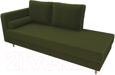 Тахта Лига Диванов Прайм левый / 100881 (микровельвет зеленый)