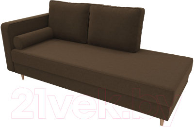 Тахта Лига Диванов Прайм левый / 100882 (микровельвет коричневый)