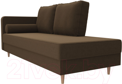 Тахта Лига Диванов Прайм левый / 100882 (микровельвет коричневый)
