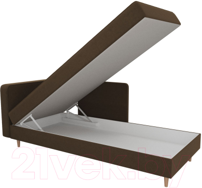 Тахта Лига Диванов Прайм левый / 100882 (микровельвет коричневый)