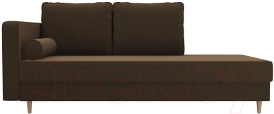 Тахта Лига Диванов Прайм левый / 100882 (микровельвет коричневый)