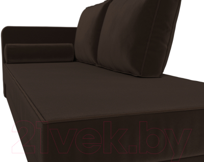Тахта Лига Диванов Прайм левый / 100882 (микровельвет коричневый)
