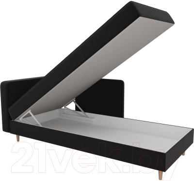 Тахта Лига Диванов Прайм левый / 100884 (микровельвет черный)