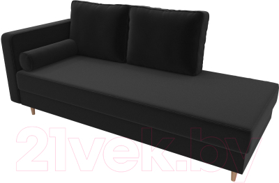 Тахта Лига Диванов Прайм левый / 100884 (микровельвет черный)