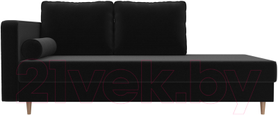 Тахта Лига Диванов Прайм левый / 100884 (микровельвет черный)