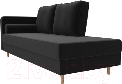 Тахта Лига Диванов Прайм левый / 100884 (микровельвет черный)