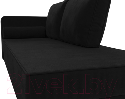Тахта Лига Диванов Прайм левый / 100884 (микровельвет черный)