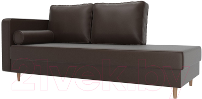 Тахта Лига Диванов Прайм левый / 100893 (экокожа коричневый) - фото