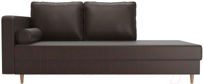 Тахта Лига Диванов Прайм левый / 100893 (экокожа коричневый)