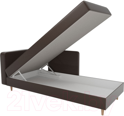 Тахта Лига Диванов Прайм левый / 100893 (экокожа коричневый)