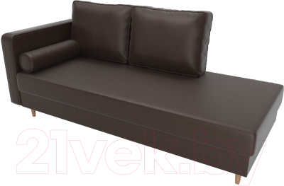 Тахта Лига Диванов Прайм левый / 100893 (экокожа коричневый)