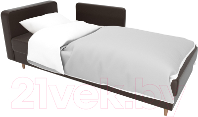 Тахта Лига Диванов Прайм левый / 100893 (экокожа коричневый)