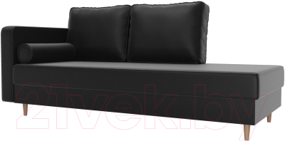 Тахта Лига Диванов Прайм левый / 100894 (экокожа черный) - фото