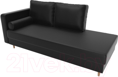 Тахта Лига Диванов Прайм левый / 100894 (экокожа черный)