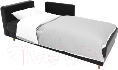 Тахта Лига Диванов Прайм левый / 100894 (экокожа черный)