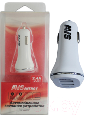 Адаптер питания автомобильный AVS UC-322 (2.4A) A78020S