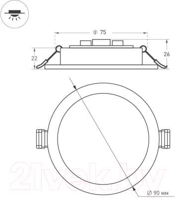 Точечный светильник Arlight DL-BL90-5W Warm White / 021432