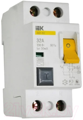 Дифференциальный автомат IEK ВД1-63 2P 32А 30mA / MDV10-2-032-030 - фото