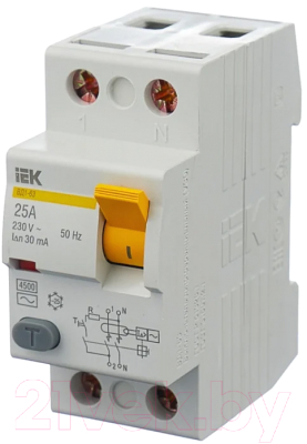 Устройство защитного отключения IEK ВД1-63 2Р 25А 30мА / MDV10-2-025-030 - фото