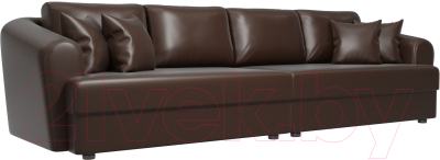 Диван Лига Диванов Милтон / 100670 (экокожа коричневый) - фото