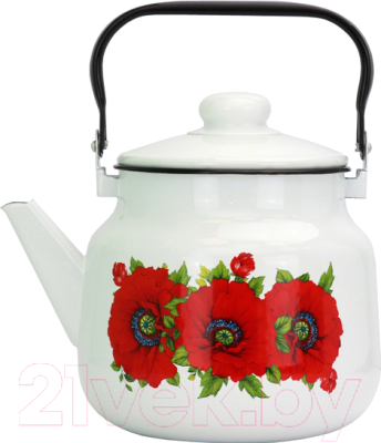Чайник Эмаль Цветы 01-2713/4М - фото