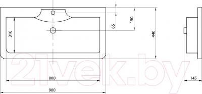 Умывальник Акватон Сиена М 90 (1A70623KSN010)