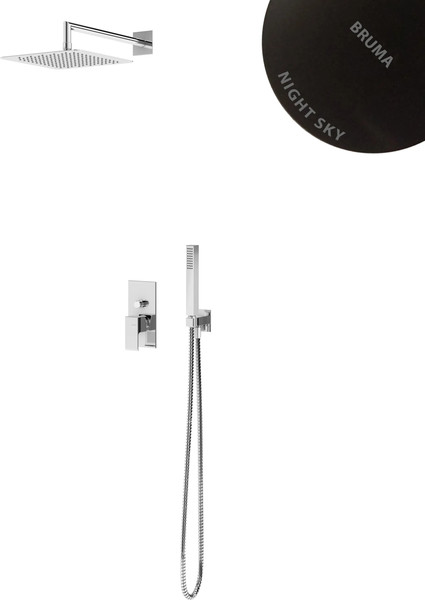 Душевая система со смесителем Bruma UltraThin Linea Night Sky / 1827608NS - фото