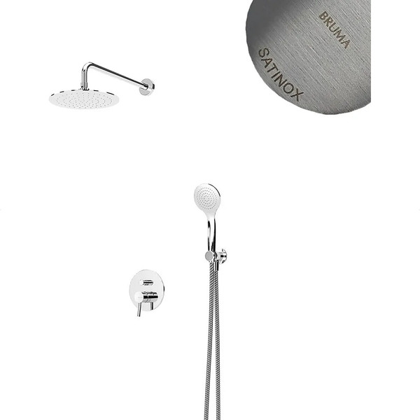 Душевая система со смесителем Bruma UltraThin Lusitano Satinox / 1077608ST - фото
