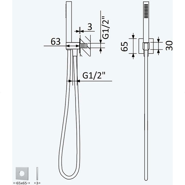 Душевая система со смесителем Bruma 1456262MM+1455925MM+1456423MM+1021402MM