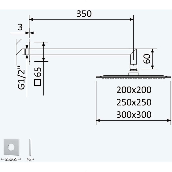 Душевая система со смесителем Bruma 1456262MM+1455925MM+1456423MM+1021402MM