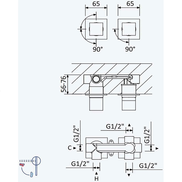 Душевая система со смесителем Bruma 1456262MM+1455925MM+1456423MM+1021402MM