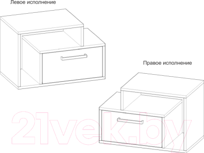 Прикроватная тумба Горизонт Мебель Уют/Юнона универсал