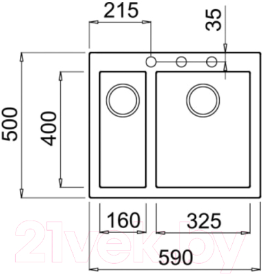 Мойка кухонная Elleci Quadra 150 Bianco Pietra G52 / LGQ15052