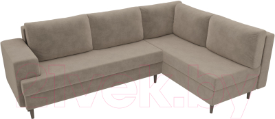 Диван угловой Лига Диванов Сильвана 198 правый (велюр MR бежевый)