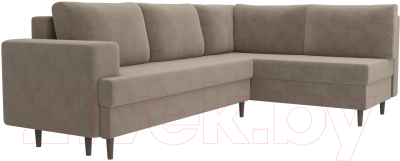 Диван угловой Лига Диванов Сильвана 198 правый (велюр MR бежевый)