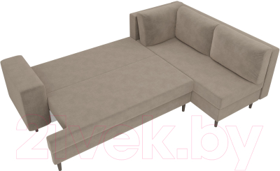 Диван угловой Лига Диванов Сильвана 198 правый (велюр MR бежевый)