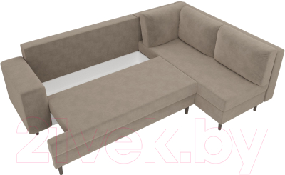 Диван угловой Лига Диванов Сильвана 198 правый (велюр MR бежевый)
