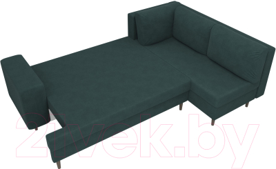 Диван угловой Лига Диванов Сильвана 198 правый (велюр MR бирюзовый)