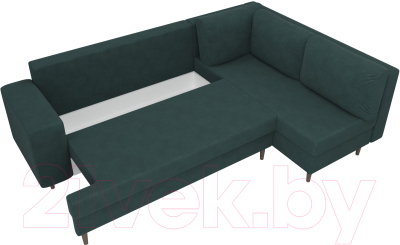 Диван угловой Лига Диванов Сильвана 198 правый (велюр MR бирюзовый)