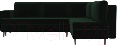 Диван угловой Лига Диванов Сильвана 198 правый (велюр MR зеленый)