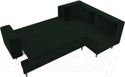 Диван угловой Лига Диванов Сильвана 198 правый (велюр MR зеленый)