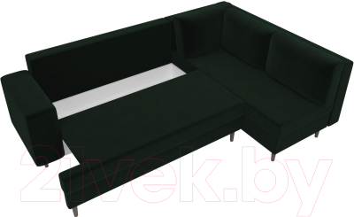 Диван угловой Лига Диванов Сильвана 198 правый (велюр MR зеленый)