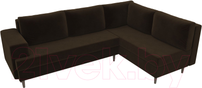 Диван угловой Лига Диванов Сильвана 198 правый (велюр MR коричневый)