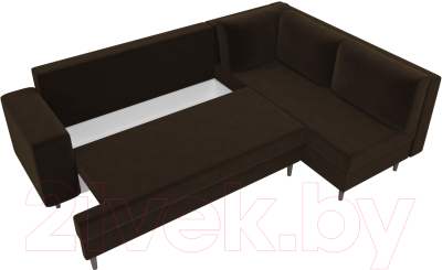 Диван угловой Лига Диванов Сильвана 198 правый (велюр MR коричневый)