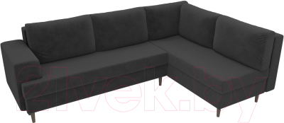 Диван угловой Лига Диванов Сильвана 198 правый (велюр MR серый)