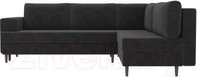 Диван угловой Лига Диванов Сильвана 198 правый (велюр MR серый)