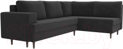 Диван угловой Лига Диванов Сильвана 198 правый (велюр MR серый)