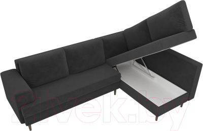 Диван угловой Лига Диванов Сильвана 198 правый (велюр MR серый)