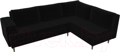 Диван угловой Лига Диванов Сильвана 198 правый (велюр MR черный)